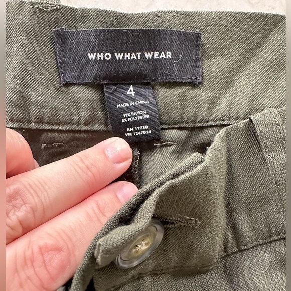 Who What Wear Olive Green Wide Leg Gaucho Pants Size 4 - Picture 8 of 8